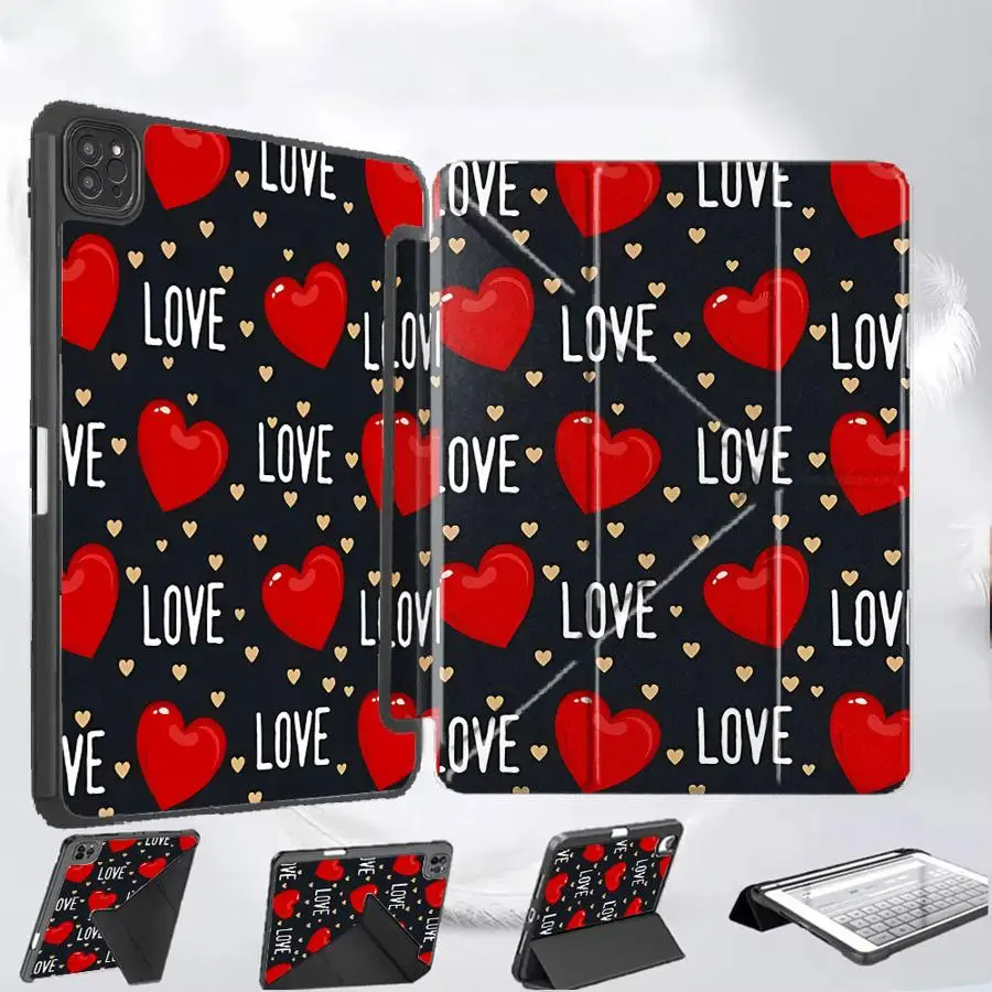 

Чехол-подставка для планшета с сердечками для iPad Pro 2025, Pro 11-го, 10-го, 9-го, 8-го, 7-го поколений, 12.9 дюймов, Air 4, 5, M3, M2, M4, 11 дюймов, Mini