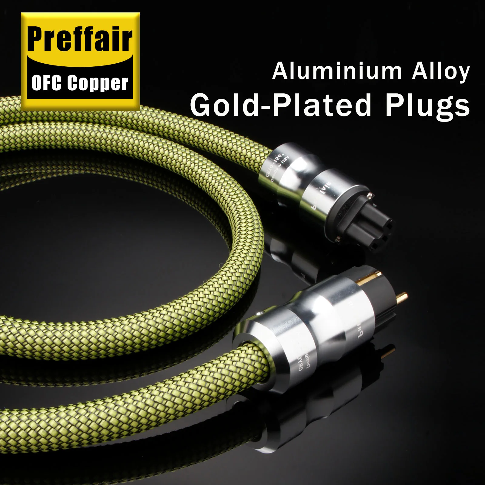 Preffair D503P089G HIFi-Stromkabel, Netzkabel, Schuko/US+C15-Stecker für Audio-CD-Verstärker, Verstärker – Detail 4