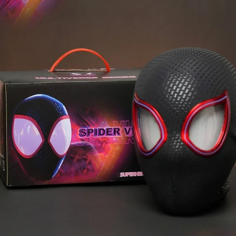 Spiderman Headgear Mask Eyes Can Emit Light Spider Man Cosplay Ring Version Moving Eyes Electronic Remote Control Mask Toys