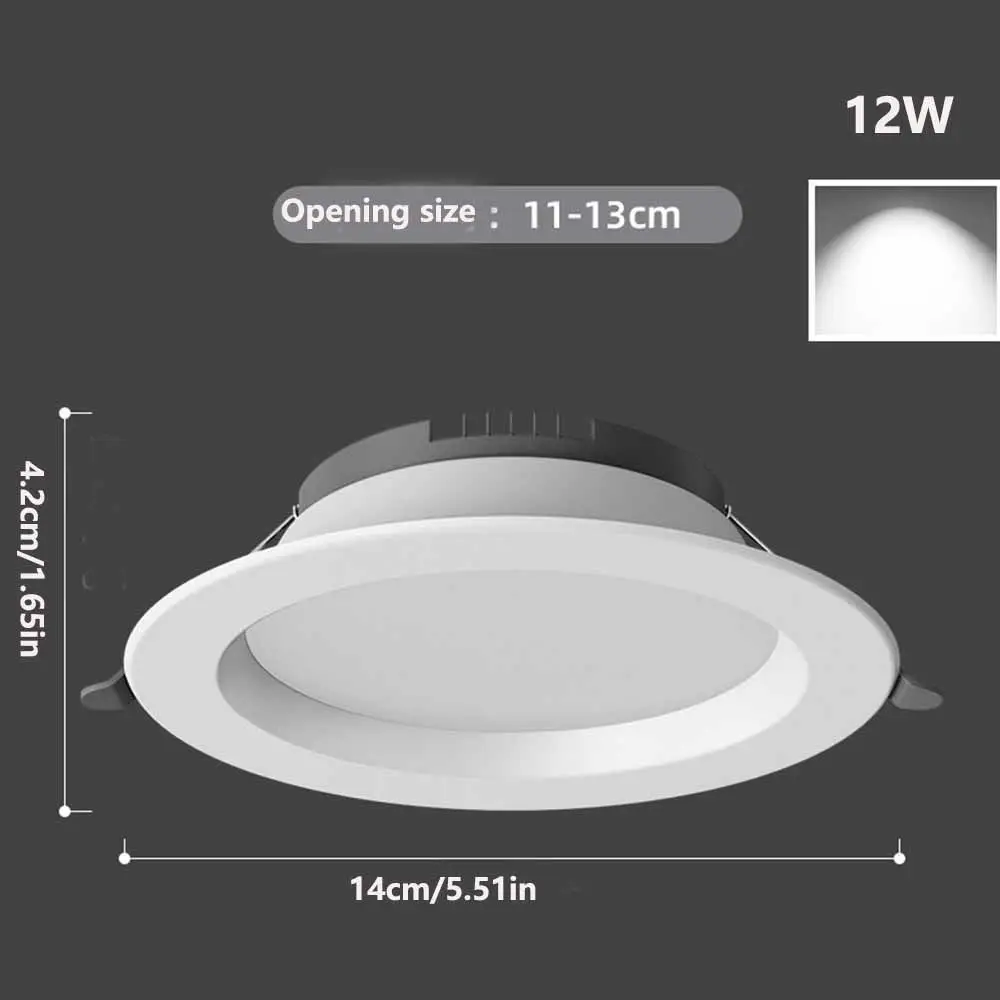 작은 매입형 LED 통 라운드 에너지 절약 다운 조명 눈부심 방지 5W 9W 12W 천장 조명 거실