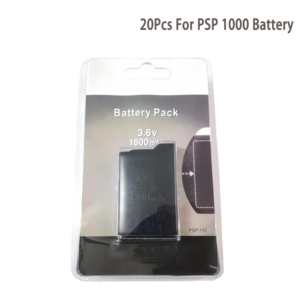 20pcs/Lot Battery For Sony PlayStation Portable PSP1000  Gamepad Battery  3.6V 1800mAh PSP 1000 Lithium Rechargeable Batteries