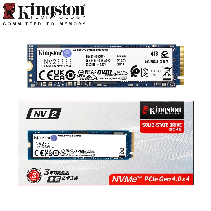 Kingston-NV2 محرك أقراص الحالة الصلبة الداخلية ، SSD ، NVMe ، M2 ، PCIe ، 2280 ، 250GB ، 500GB ، 1 تيرا بايت ، 512GB ، KC3000 ، القرص الصلب للكمبيوتر ، الكمبيوتر المحمول ، سطح المكتب