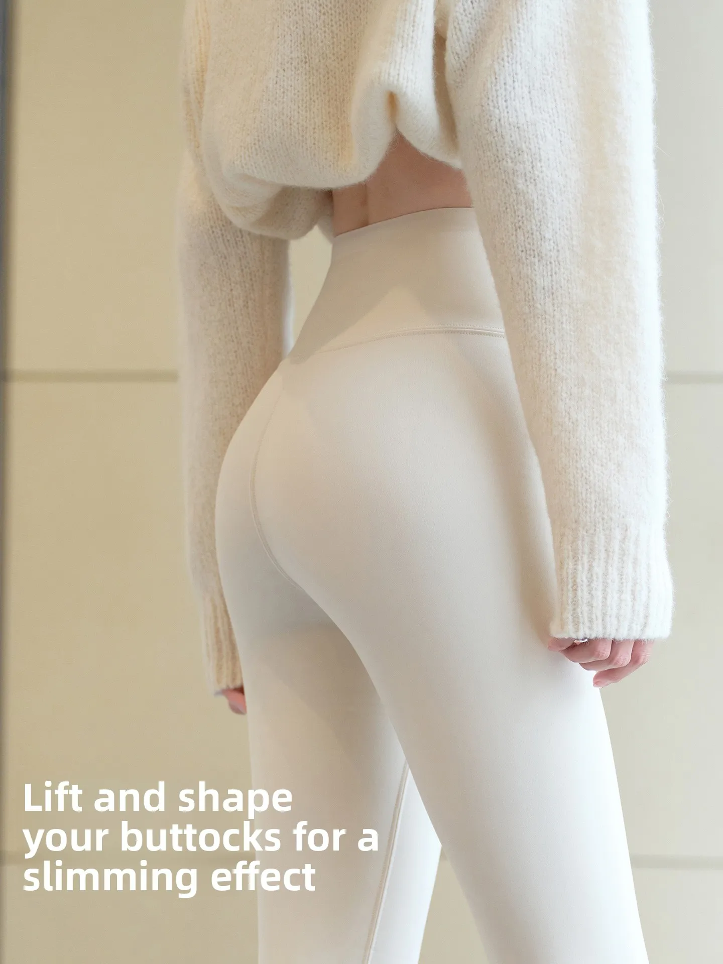 Thiened Winter Yoga Pants Women's High Waist ark Skin Fce Lined Tummy Control Long Trousers Casual High Waist