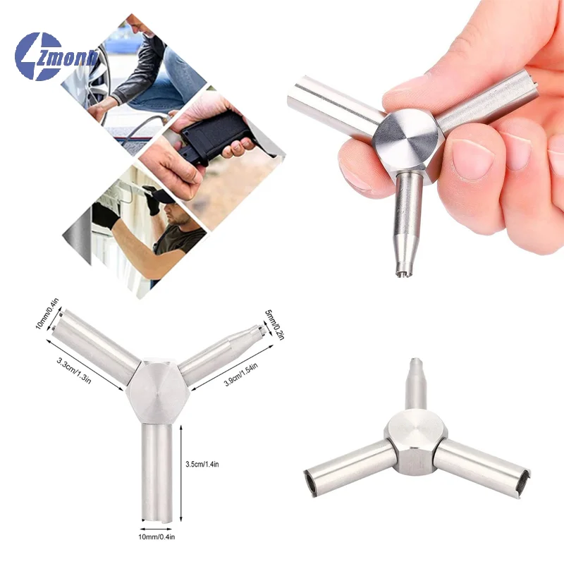 New！1Pcs Outdoor Hunting Gas Valve Key Stainless Steel Triple Force Magazine Charging Tool For GBB AEG KSC WA Airsoft