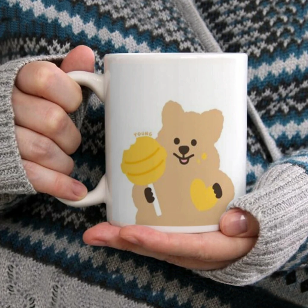 Cartoon koala d-dinotaeng Ceramic Cup Coffee Oatmeal Breakfast Cup Creative Personality Mug