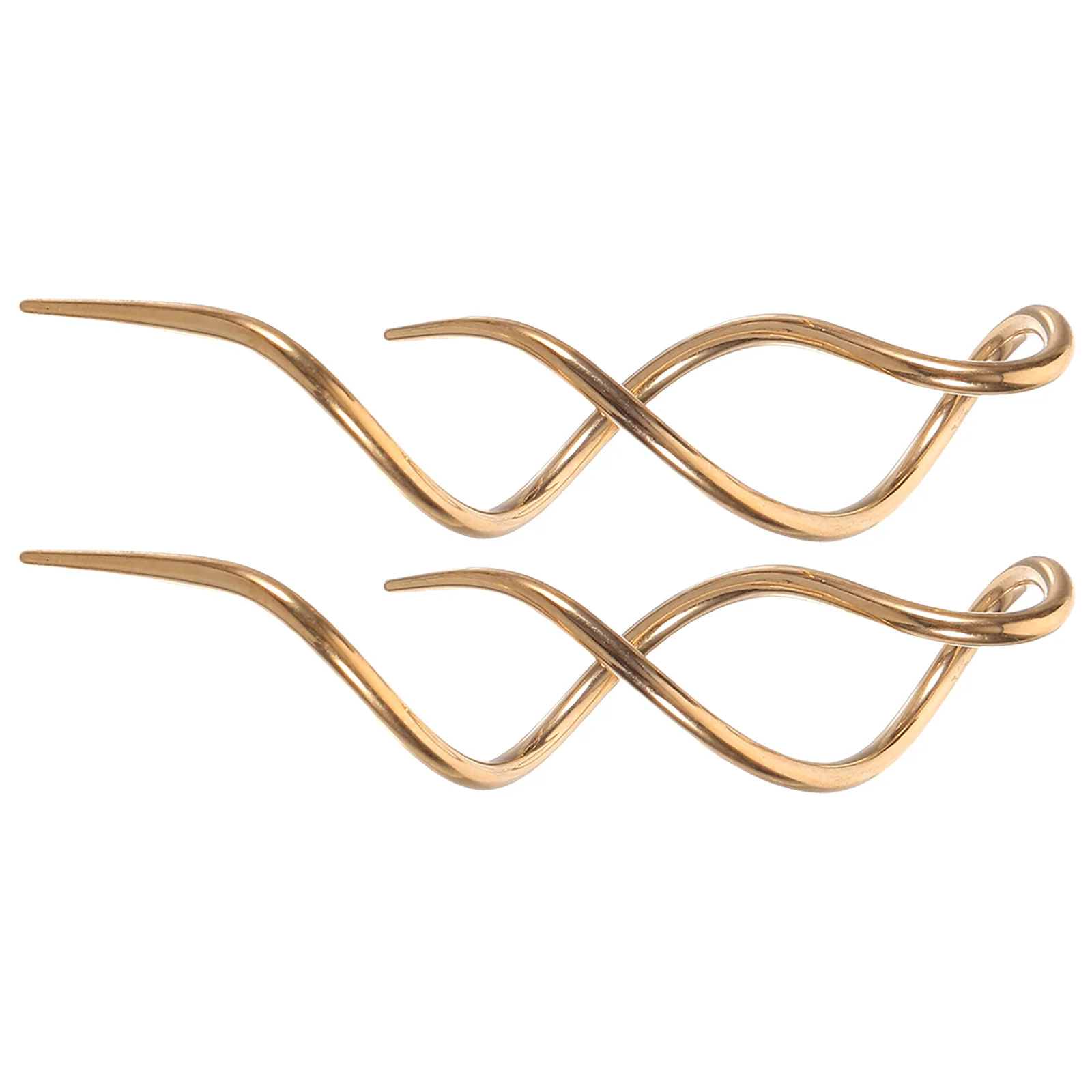 

2pcs Spiral Through Earrings Helix Golden Stainless Steel Threader Earrings Hoops Durable Fashionable Hoops Women