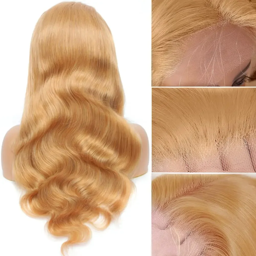 Honey Blonde Body Wave 13x6 HD Lace Frontal Human Hair Wig 13x4 Lace Front Wig Blonde Human Hair Brazili Glueless Wigs for Women