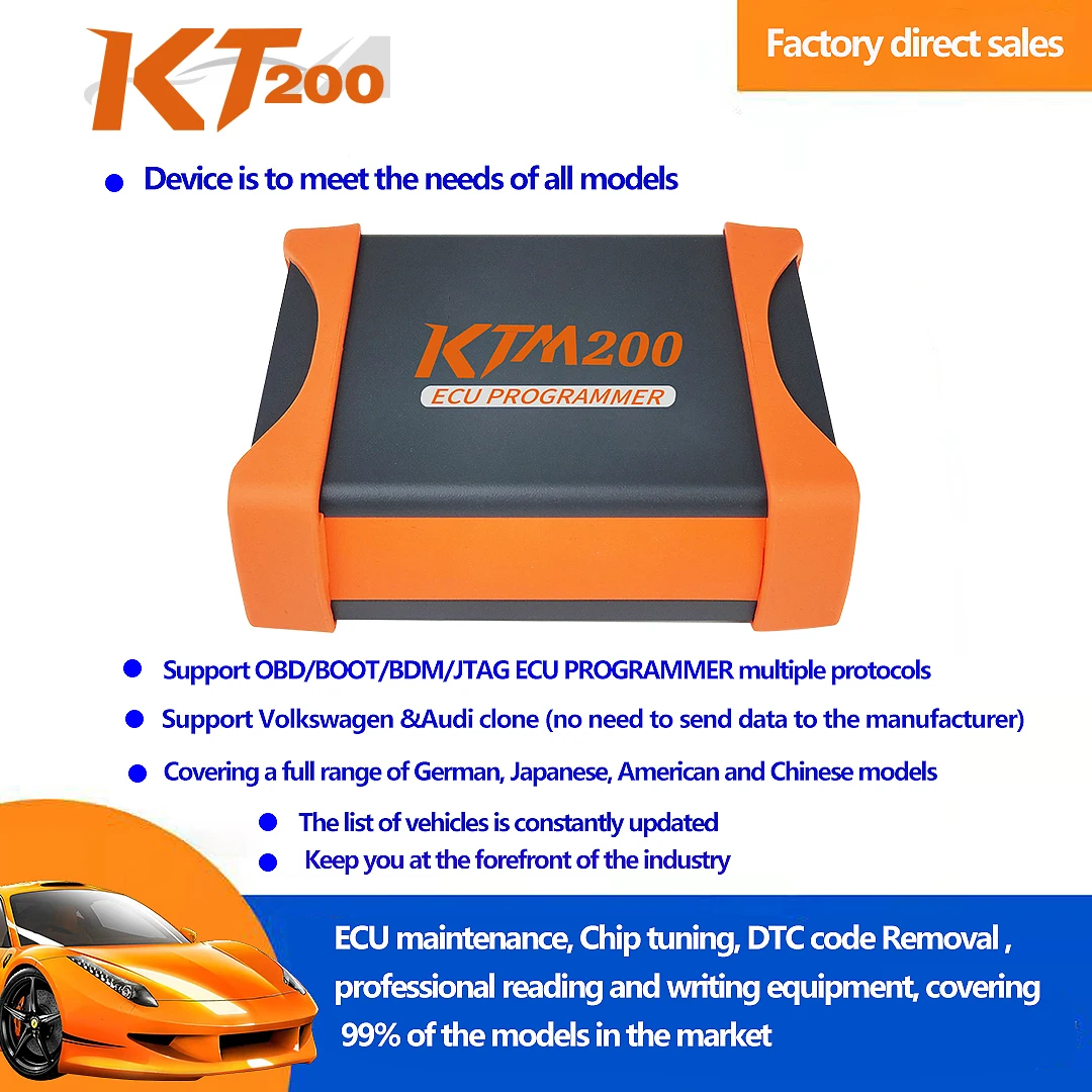 Multiple Protocols Original KT200 works online for all models Support Bench/OBD/BOOT/BDM/JTAG