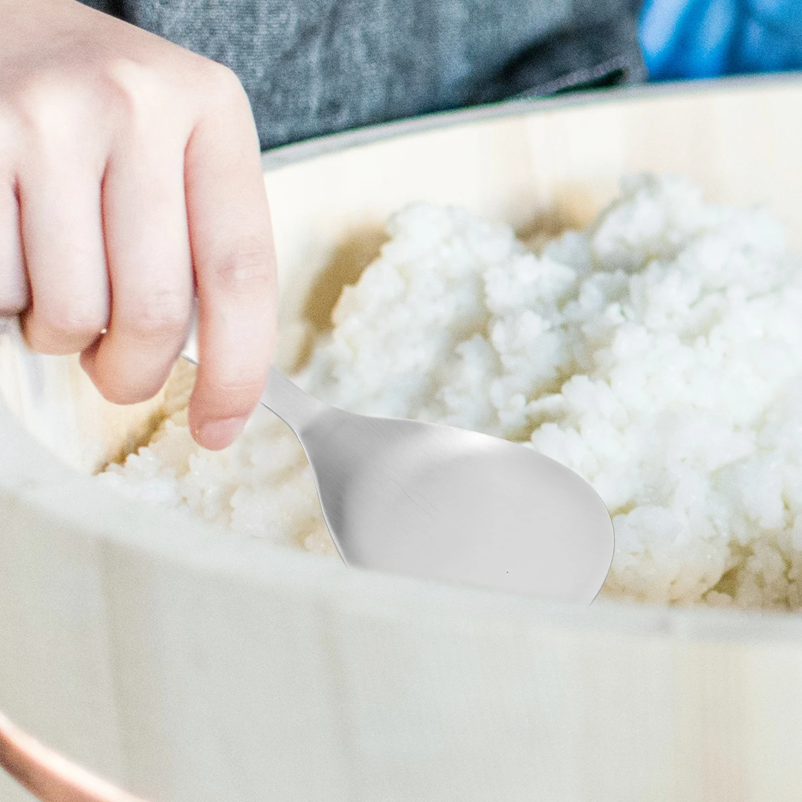 

2pcs Stainless Steel Rice Spoons Large Non-Stick Heat Insulation Cooking Scoops For Home Restaurant Hotel Kitchen