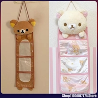 Kawaii Rilakkumas Wall Hanging Storage Bag Cartoon Rilakkumas Bear Door Hanging Bag Large Capacity Sundries Storage Bag Gifts