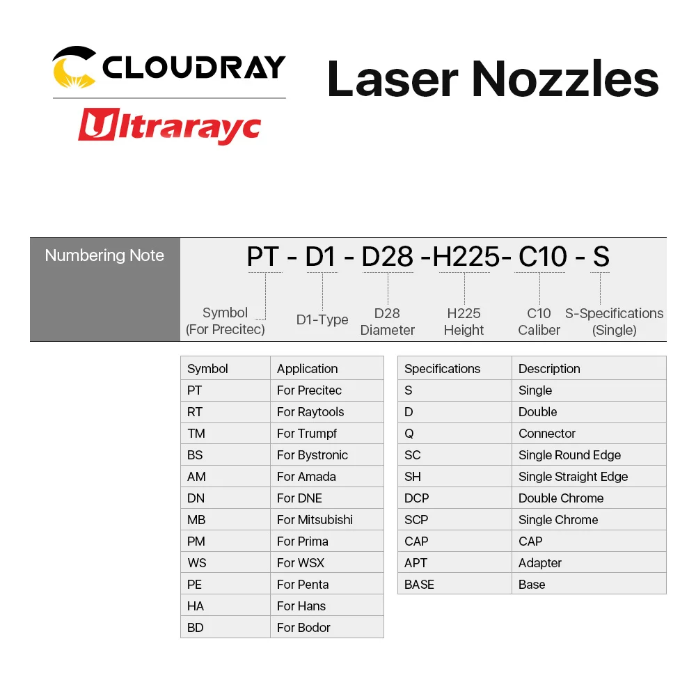 Ultrarayc per Precitec D tipo ugello di taglio Laser a fibra monostrato D28 H15 M11 calibro 1.0-2.5mm per testa di taglio Laser a fibra