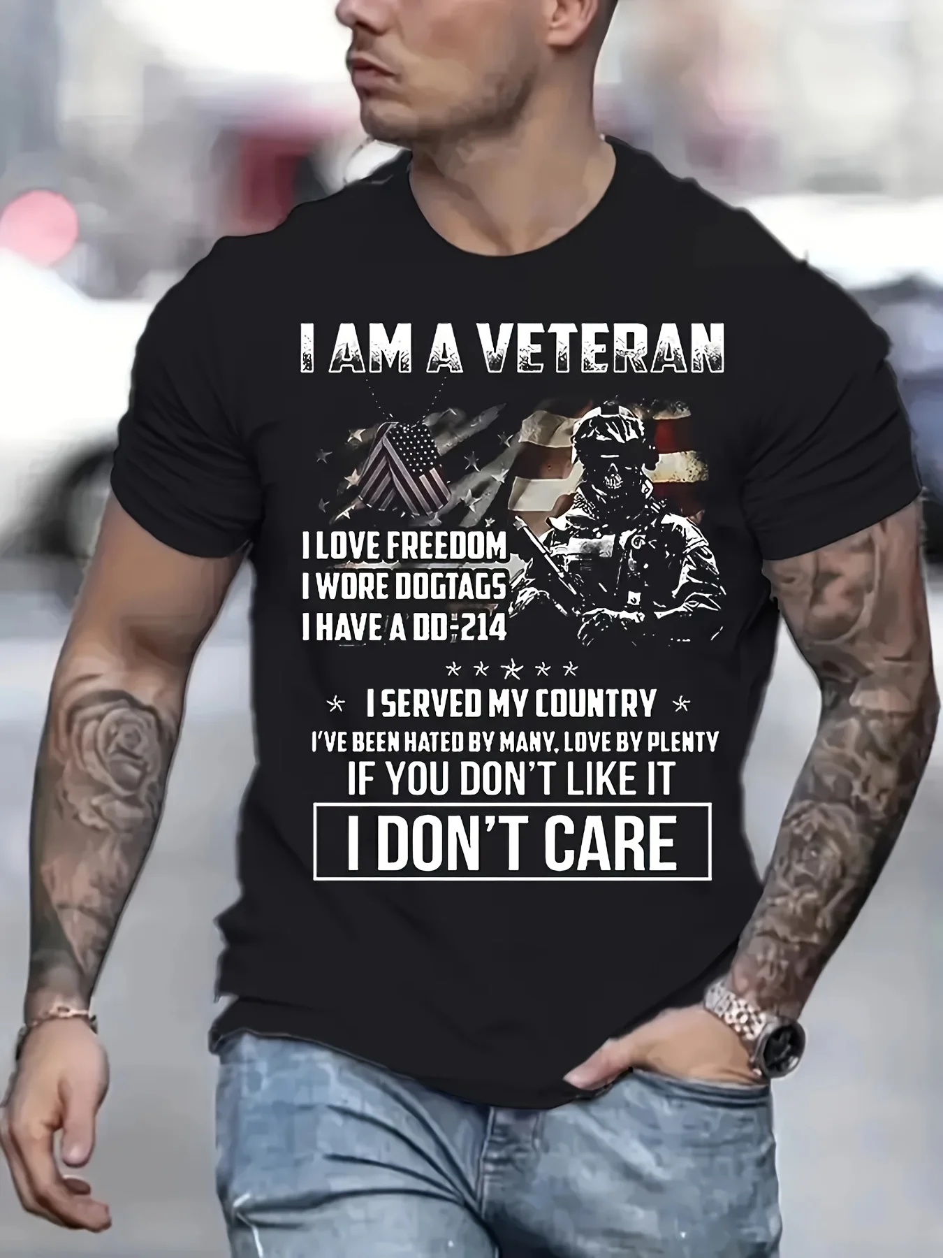 I Am A Veteran T-Shirt 100% Cotton O-Neck Short Sleeve Summer Casual Mens T-shirt Streetwear