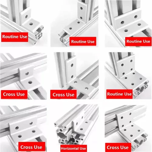 Imagen 2 del producto Soporte de esquina interior en forma de L, Conector de soporte de esquina de ángulo de 90 grados, perfil de aluminio, 2 agujeros, 4 orificios, 10 piezas, 2020, 3030, 4040, 2040