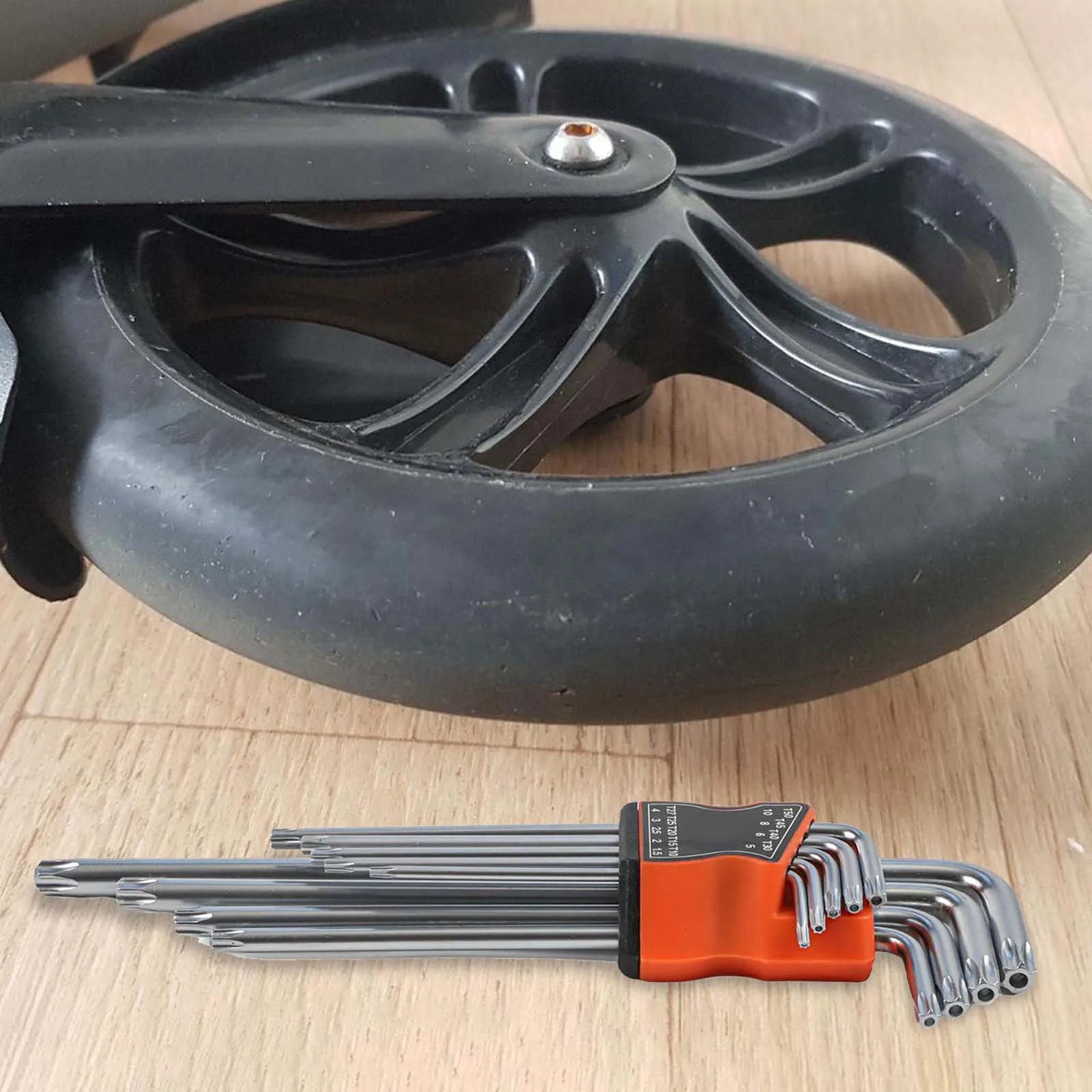 9pcs L Wrench Kit Double-End Screwdriver Long Arm Hex Key Torx Spanner T10-T50 Chrome Vanadium Steel Wrench For Bicycle Repair