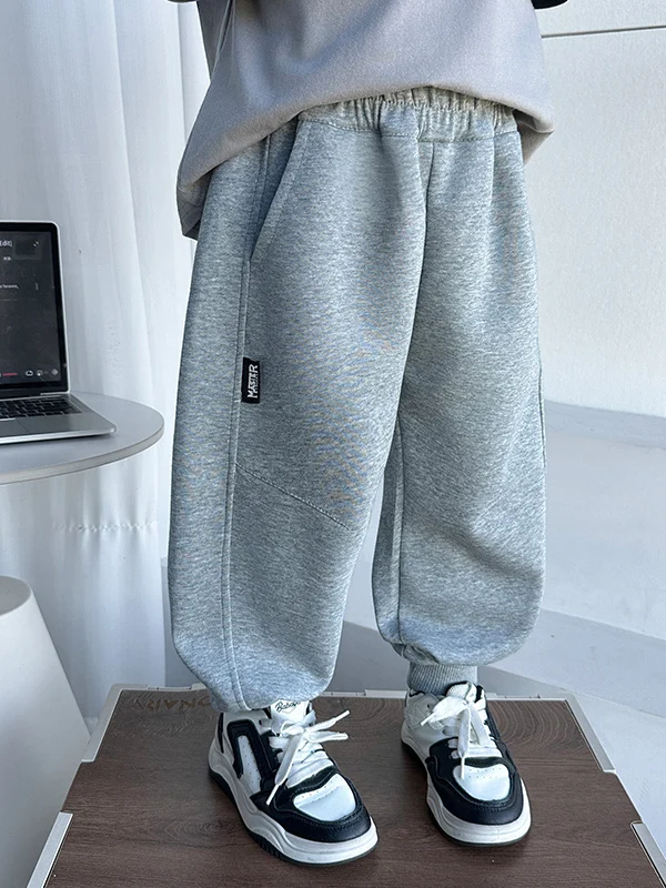 

Спортивные вязаные повседневные брюки для мальчиков, модные весенне-осенние хлопковые удобные свободные брюки, крутой вид, детский трикотаж