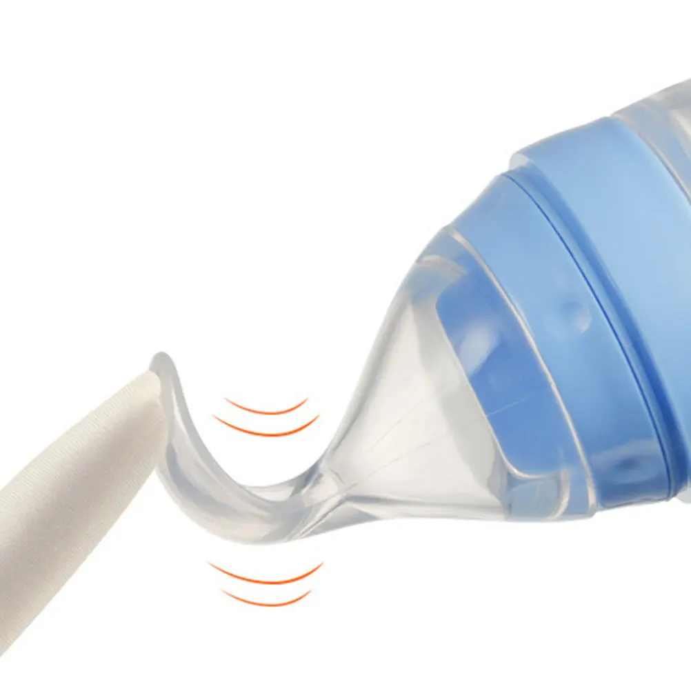 

3Pcs Baby Nursing Bottle Spoon Silicone Feeding Bottle Ergonomic Design Easy to Clean and Carry for Newborn Blue