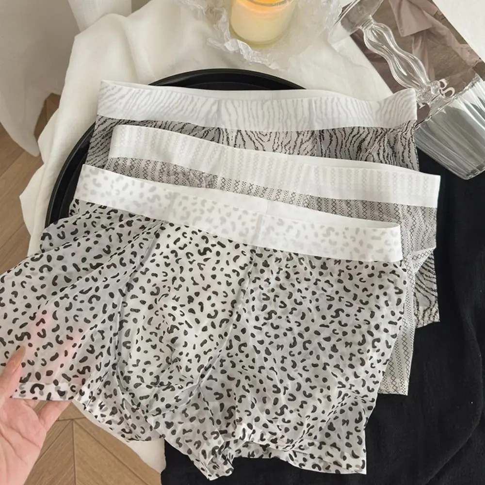 

Удобные тонкие трусы-боксеры из ледяного шелка в полоску, дышащие прохладные трусы, нижнее белье, бесшовное мужское нижнее белье, мужское