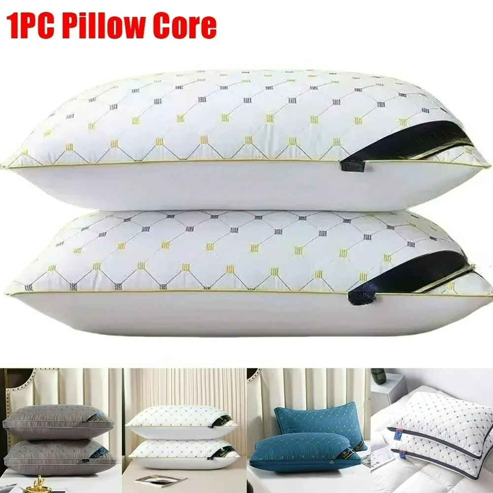 

High Rebound Pillow Core Hotel Pillow Simple Polyester Rectangular Neck Pillow Soft and Supportive for Cervical Spine Protection