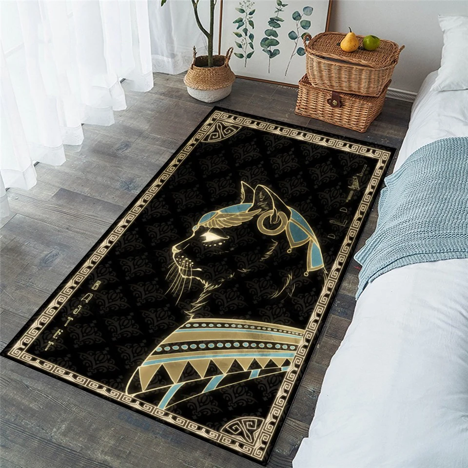 Cool Egyptian Gods themed rugs for living room decor floor  and bedroom  home rug decor, stain resistant  mats