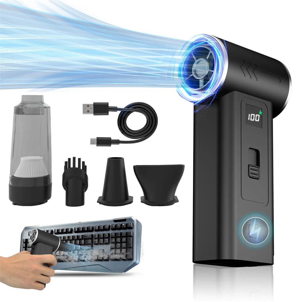

Violent Fan 200000RPM Powerful Air Blower Vacuum Dust Cleaner Type-C Charging Strong Winds 38m/s Brushless Turbo Jet Blower ﻿