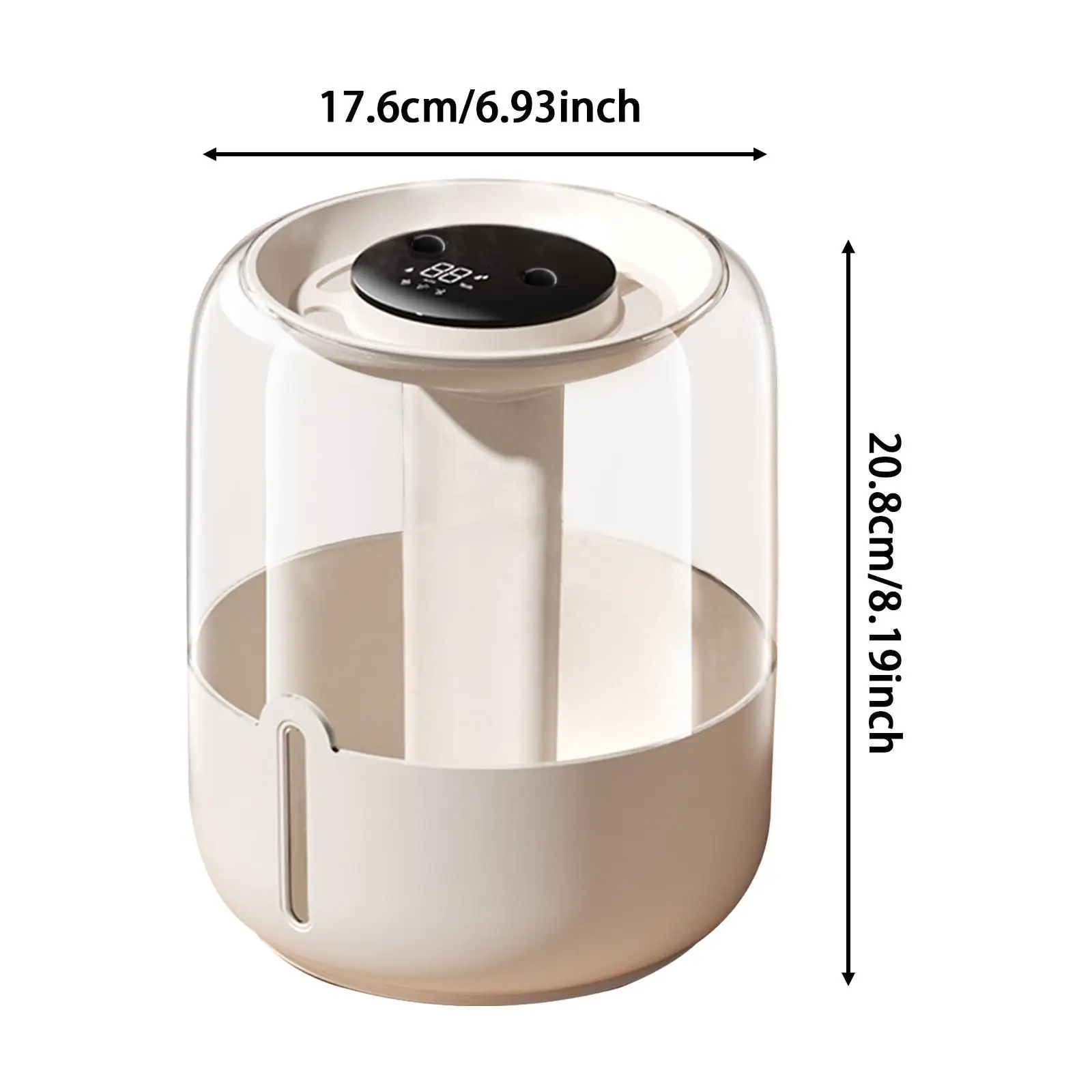 Humidificador de escritorio con luz nocturna Fácil de usar Puertos de pulverización dobles Salida de niebla fina Conveniente 3 modos de niebla ajustables para dormitorio