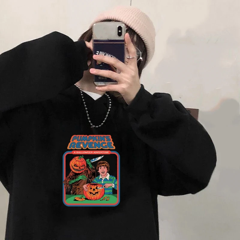 

Funny Pumpkin's Revenge Hoodie Women Ullzang Cute Autumn Sweatshirt Hoody Long Sleeve Fleece Pullover Sweater Harajuku Hoodies