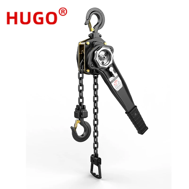 

HUGO Hand Wrench Hoist Lifting Machine 0.75/1.5/3/6/9 Ton Manual Operated Chain Hoist Hand Wire Rope Crane Lever Block