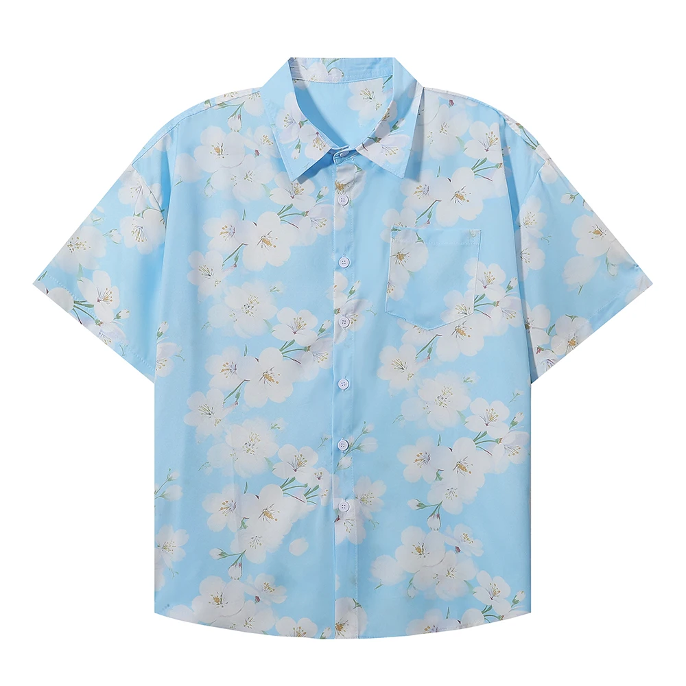 Floral Print Hawaiian Shirt 2026 Summer Shirts For Man Short Sleeve Y2k Beach Women Korean Popular Men‘s Clothing Oversize Tops