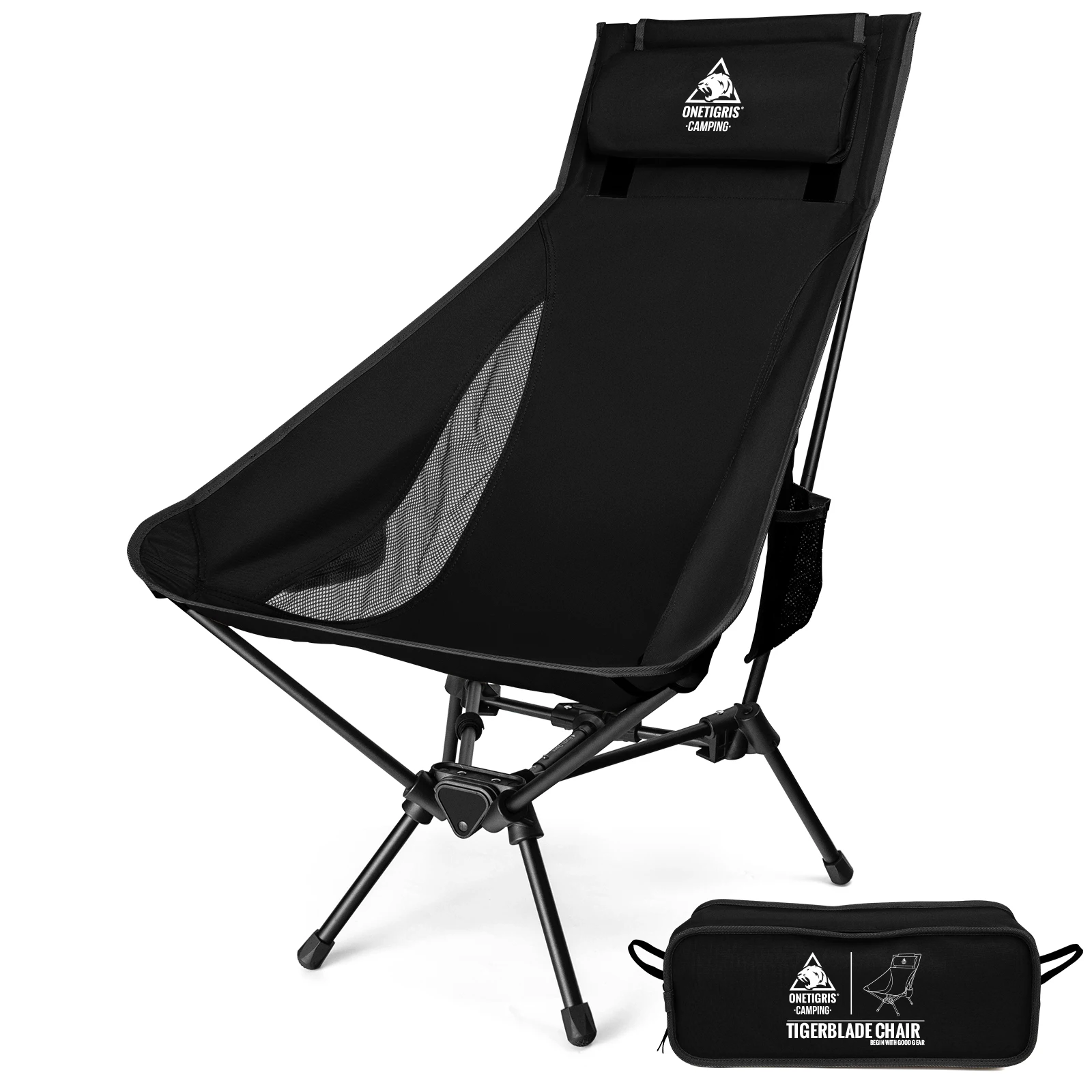 OneTigris Portable Tigerblade Camping Chairs Outdoor Folding Fishing Chair For Trekking BBQ Parties Gardening Beach Indoor Use image 3
