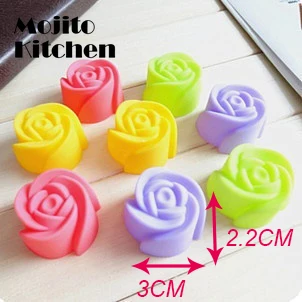 10pcs Rose Mold DIY Food Grade Silicone Mini Cupcake Cake Tool Muffin Cookie Baking Molds Chocolate Soap Pastry Decorating Set