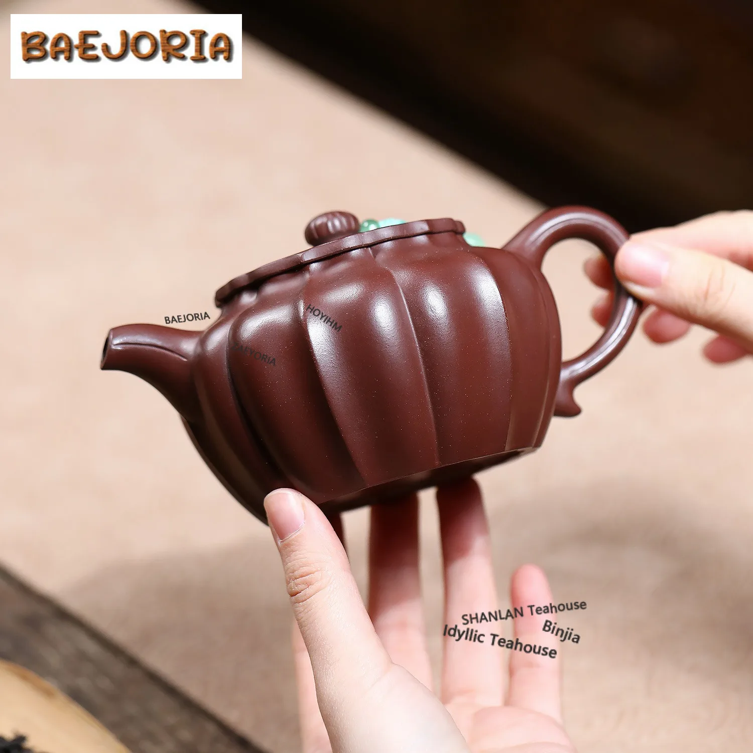 290ml Aesthetic Yixing Purple Clay Teapots Handmade Mallow-petal Rib Pot Raw Ore Dragon's Blood Sand Mud Kettle Zisha Tea Set