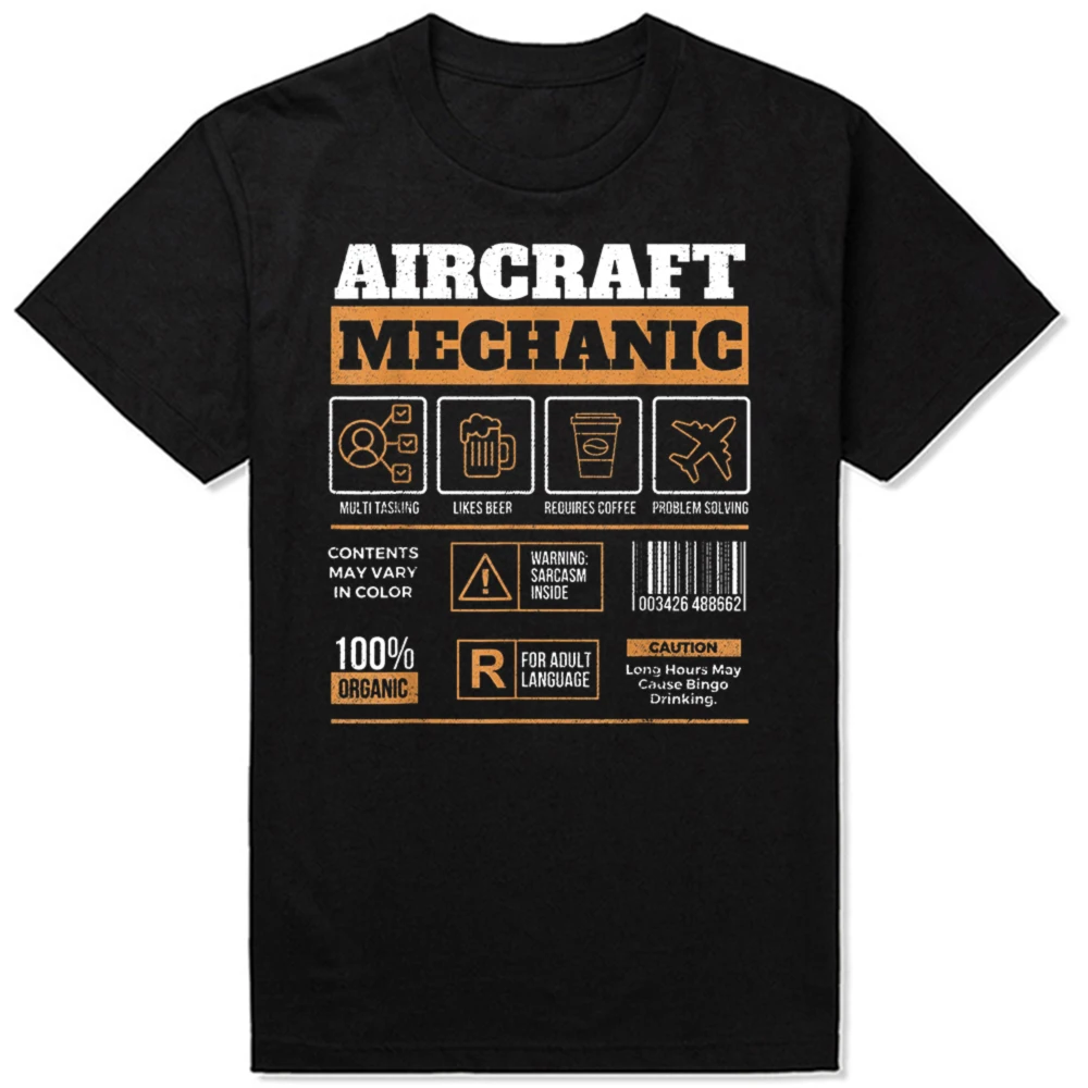 Aircraft Mechanic Aviation Technician Airplane Maintenance T Shirts Graphic Cotton Short Sleeve Birthday Gifts Summer T-shirt