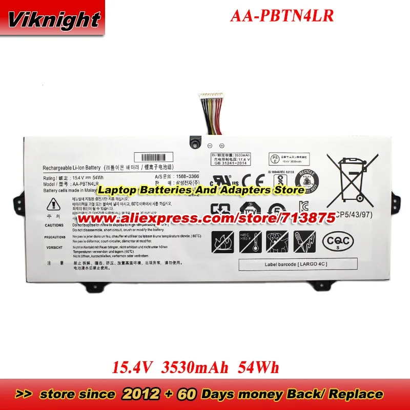 AA-PBTN4LR Battery 15.4V 3530mAh 54Wh for BA43-00386A NP940X5M-X02US NP940X3M-K01US NT930SBE-K38A Notebook 9 Pro