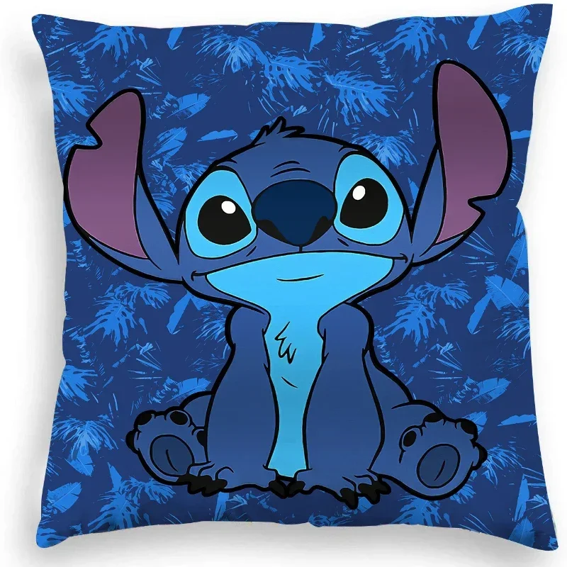 Disney Stitch Cushion Cover  Toys Lilo&Stitch Pillowcase Anime Kawaii Pillow Cases Home Decoration Christmas Gift 45x45cm