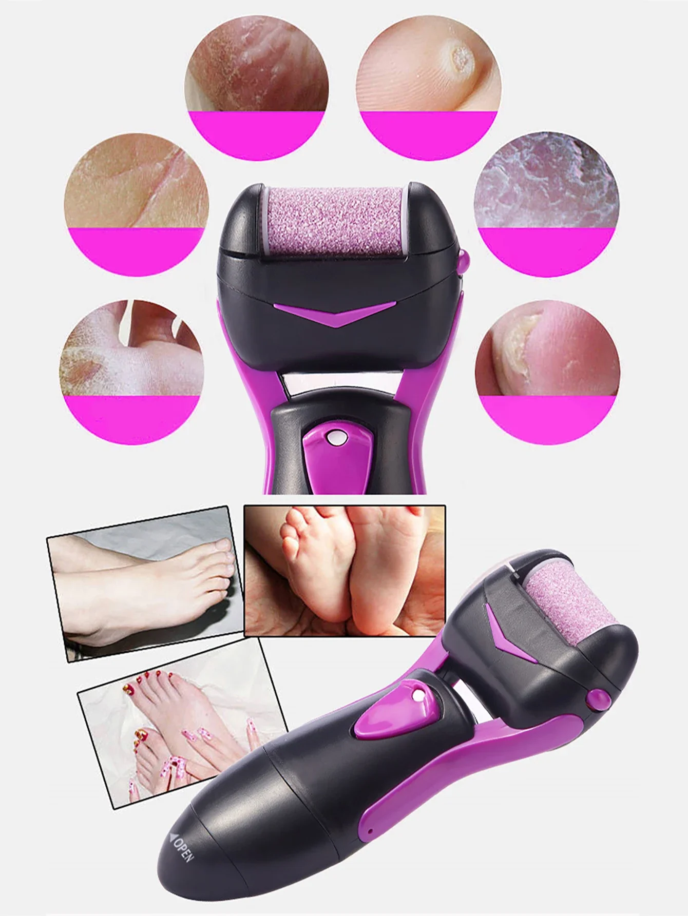 Electric Foot File Home Use Callus Remover Smart Foot Dead Skin Grater Portable Foot Scrubber for Healthy Soft Feet