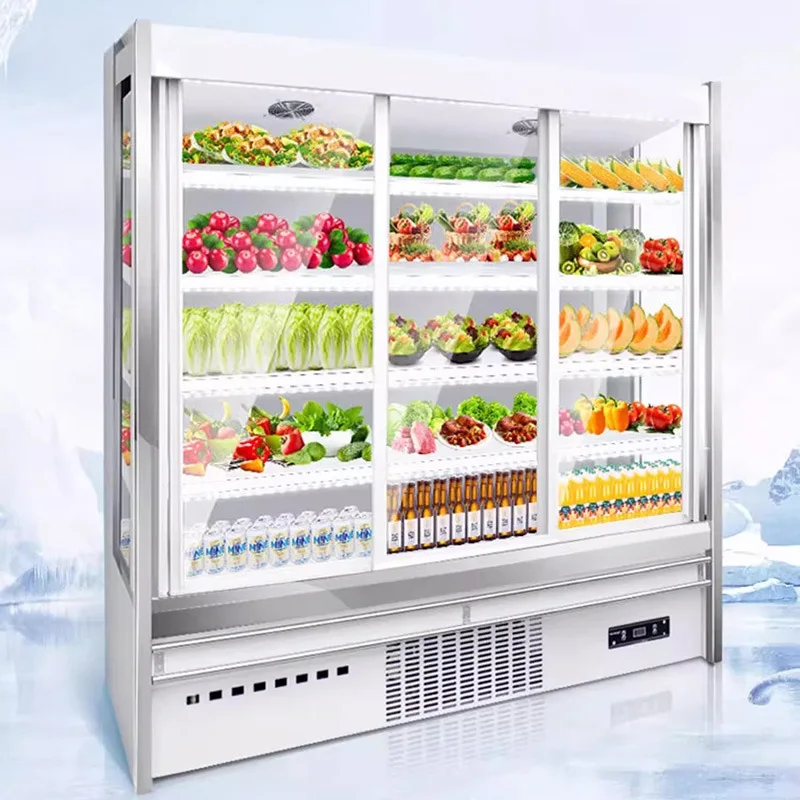 Shangchao vegetable and fruit refrigerated cabinet vertical transparent glass commercial display cabinet fresh-keeping cabinet