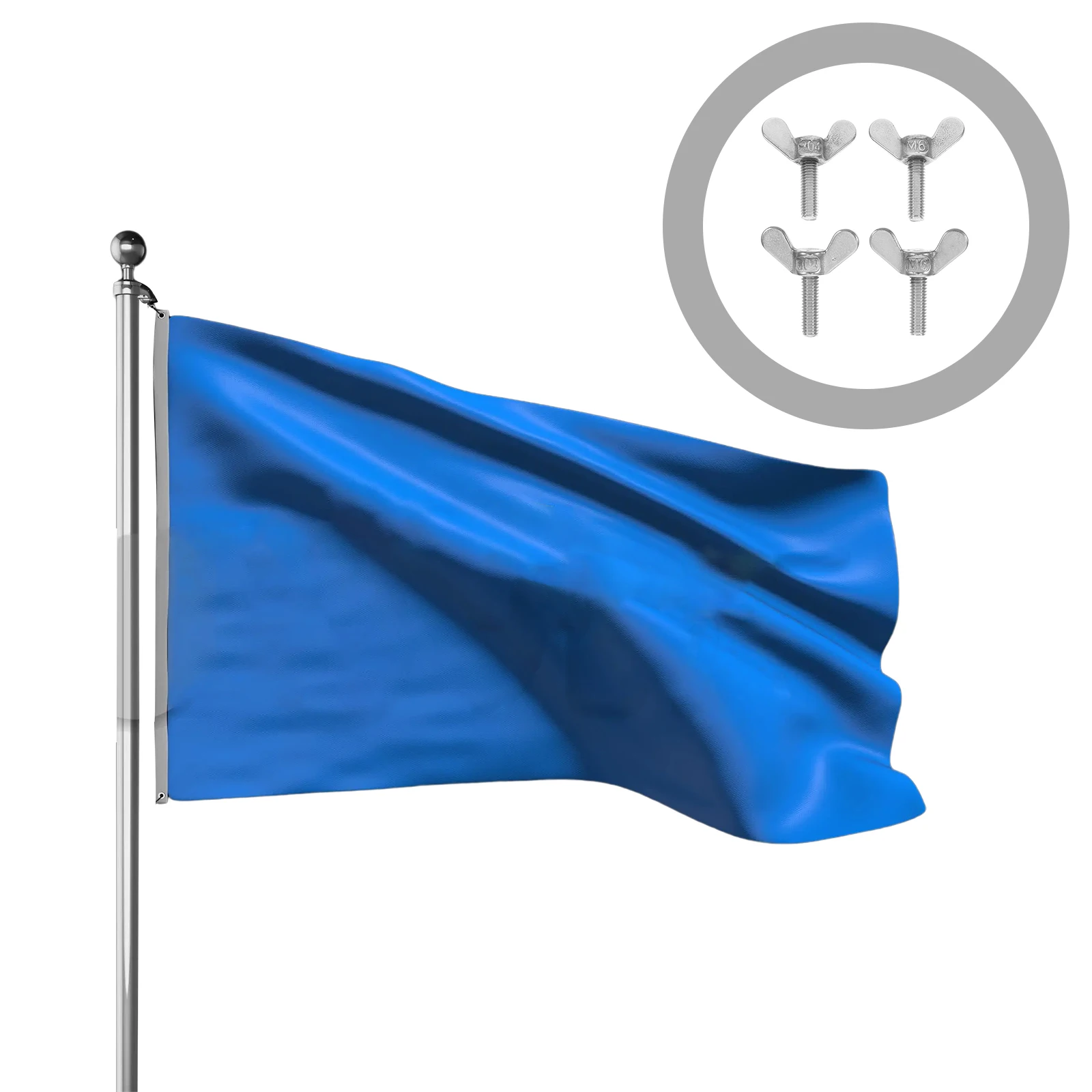 

4pcs Stainless Steel Butterfly Bolts Hand Twist Screws For Flagpole Mounting Hardware Fixing Nuts Tool-Free Installation Wing