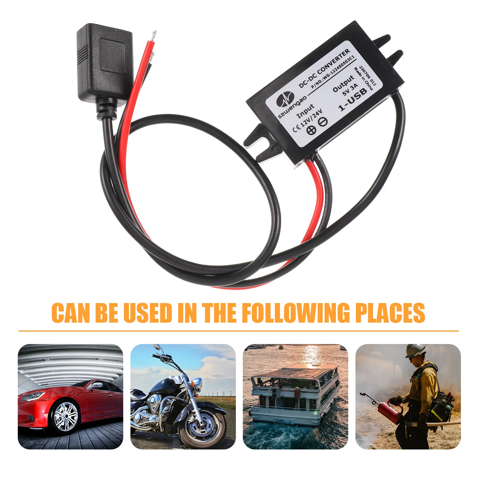 

1pcs 24V To 5V Step Down Power Converter Module 15W High Output Car Motorcycle Usb Buck Converter Dc-Dc Regulator Board Voltage