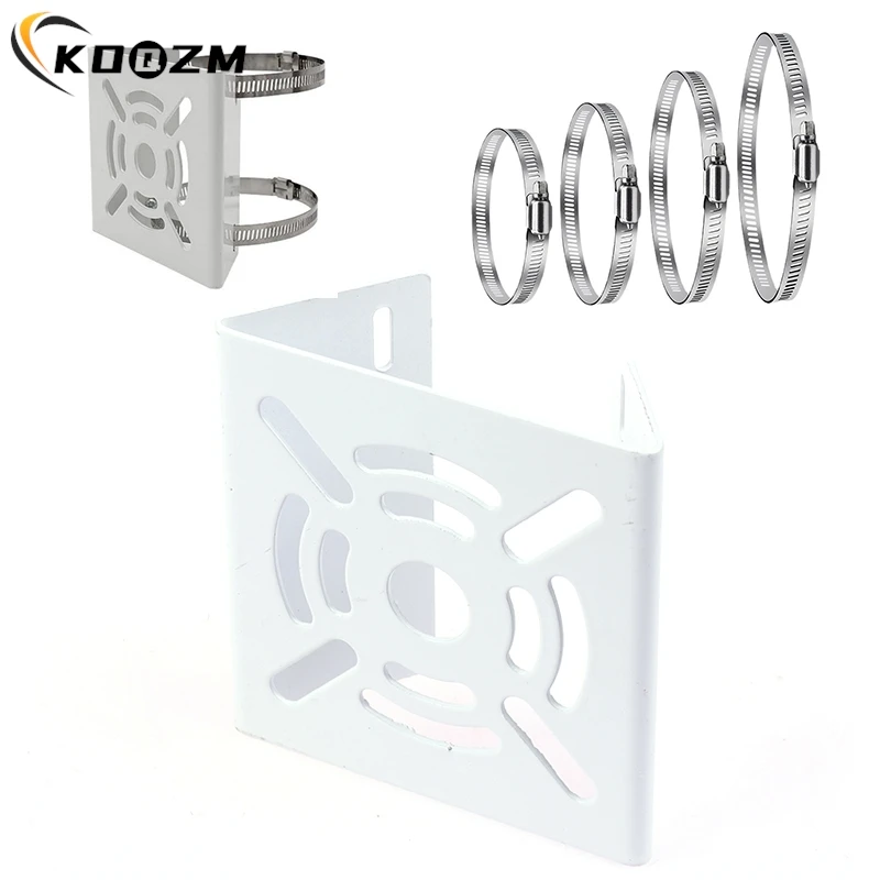 Outdoor Bracket Base Security CCTV Camera Mounting Bracket Pole Mount Bracket Metal With 20/30CM Clamp