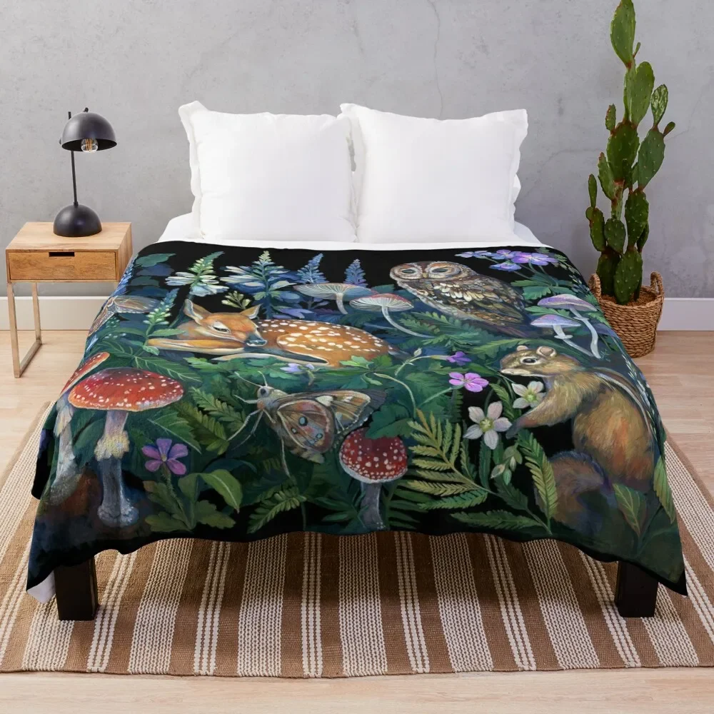 

Enchanted Forest Throw Blanket Soft Comfort Blanket for Reading Watching TV