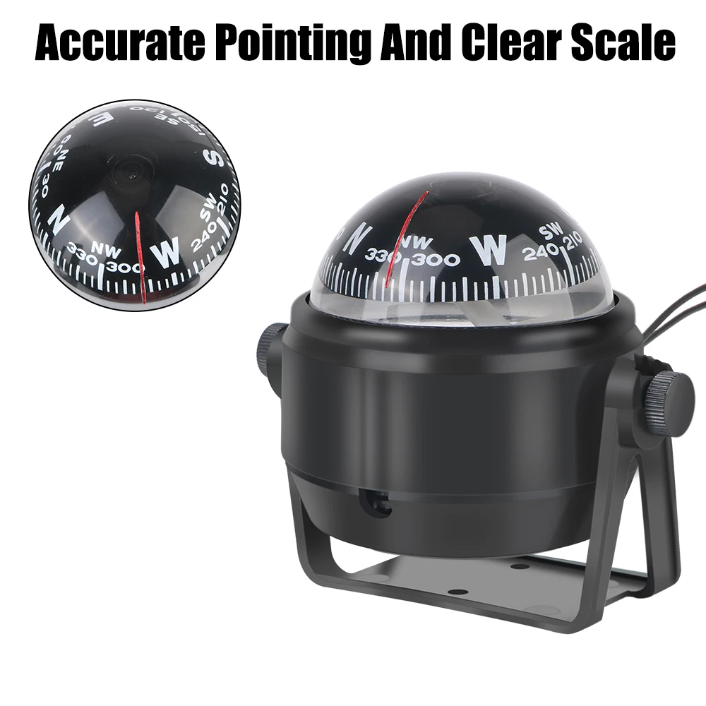 

LC550 Waterproof With Electronic LED Light Boat Compass Nautical Compass Navigation Positioning 12V