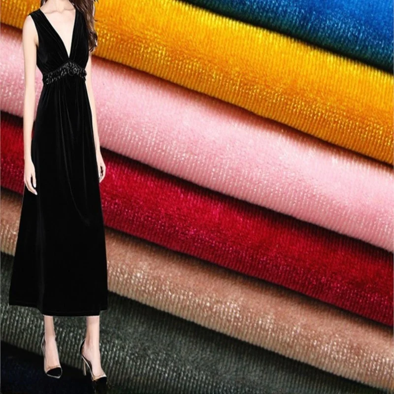 

Velour thickened solid color elastic flannelette material canary non-fleece fabric