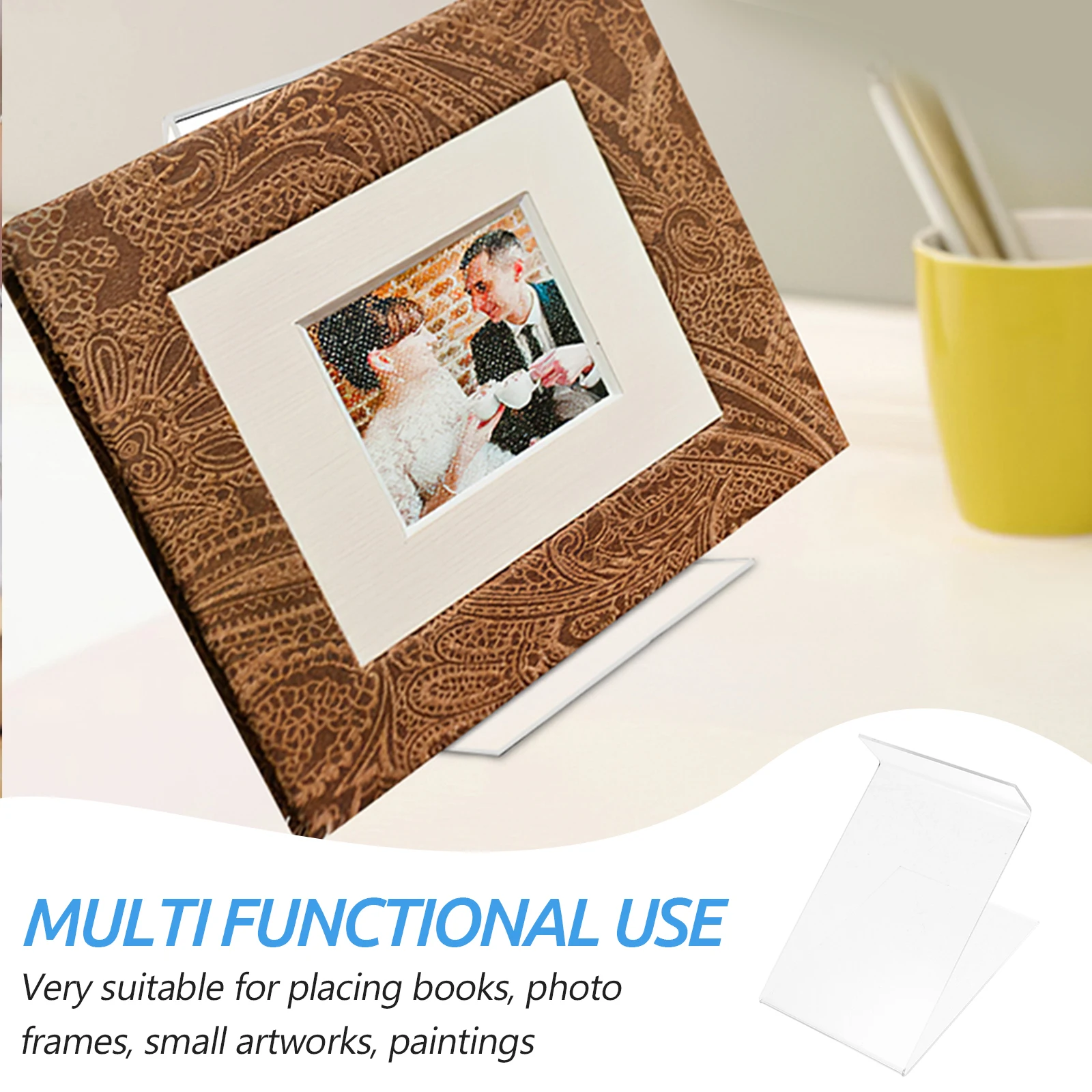 

6pcs Acrylic Display Stand Transparent Book Support Desktop Tablet Holder Storage Rack Home Office Study Library Bedroom