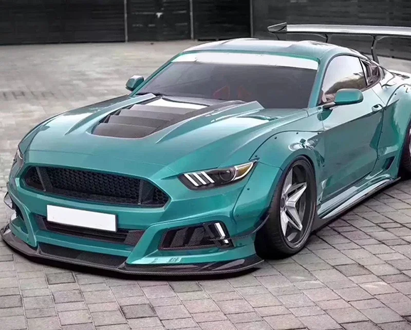 Applicable: Ford Mustang Carbon Fiber Cover Robot Hood Robot Headcover Retrofit Surround