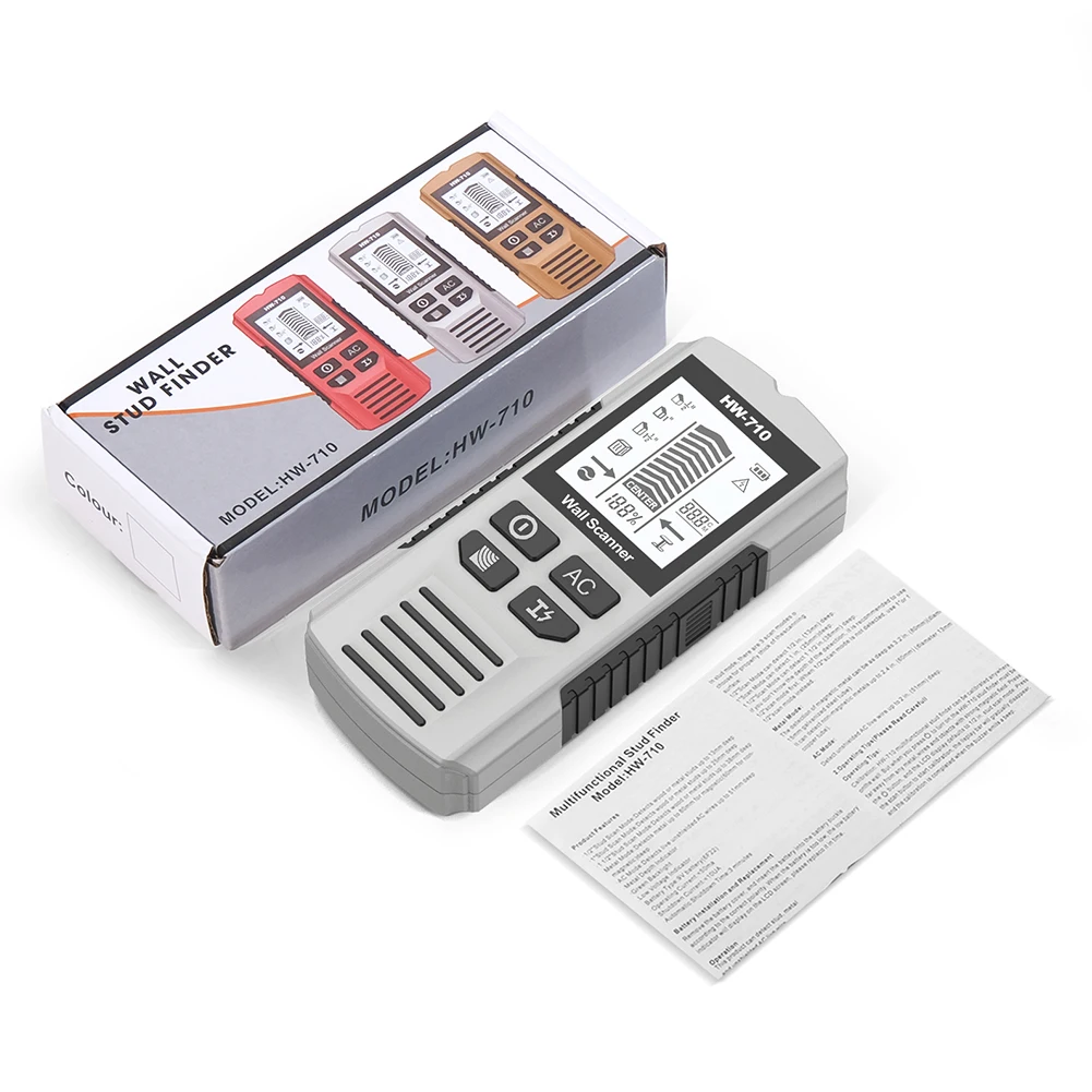 Detector eletrônico de pinos 6 em 1, ferramenta de localização de pinos com luz de fundo verde, detector de parede para detectar centro de pinos de drywall de 1-1/2 unidades