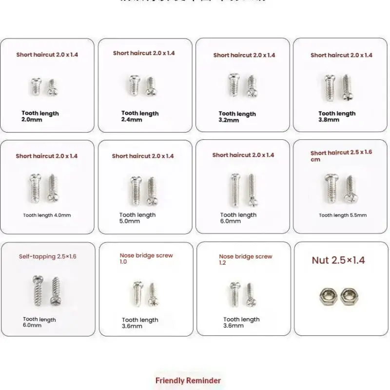 1 Set Mini-Präzisionsschraubendreher-Set zur Reparatur von Brillen, inklusive Schrauben und weichen Nasenpads für Lesebrillen. – Detail 9
