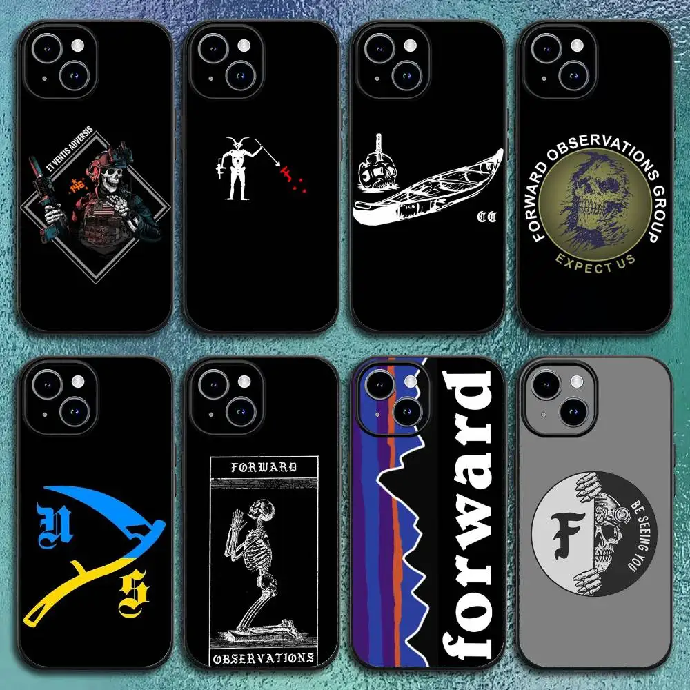 Coque de téléphone pour IPhone 17 12 13 14 15 16Pro Max Plus, groupe d'observations avant, coque souple noire classique