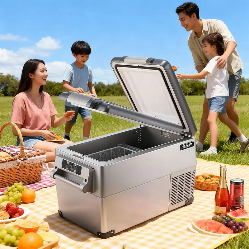 32L/42L Car Portable Electric Cooler Compressor Cooling with Digital Display Temp Control for Home, Outdoor, Camping and Travel