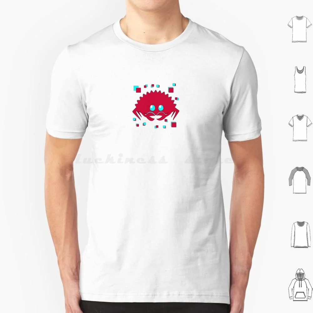 Rust Ferris Glitch-Dark T Shirt 6xl Cotton Cool Tee Rust Rust Lang Programming Software Coding Web Logo Ferris Crab Tech