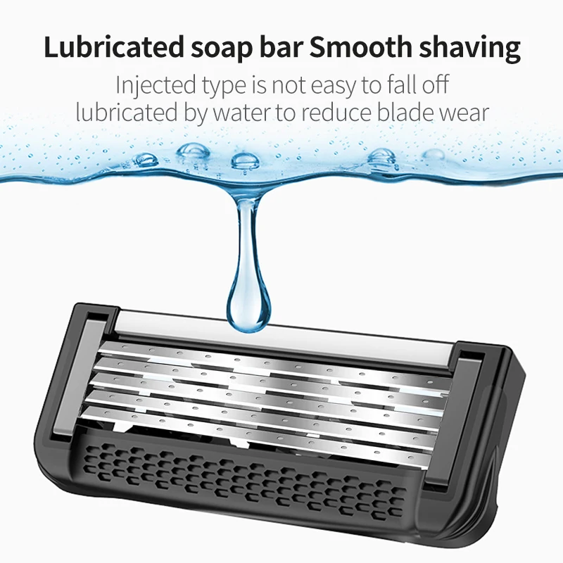 Men's Shaver S604L 5-layer Spot Welding Matrix Cutter Head Replace Razor Head 1 Metal rubbe Handle 2 Rotatable Replaceable Blade